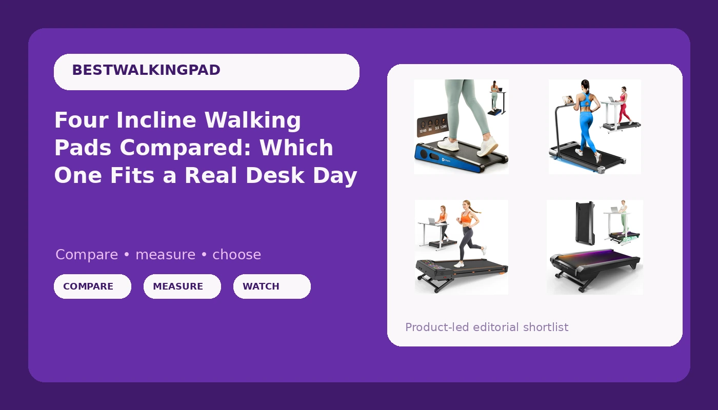 Four Incline Walking Pads Compared: Which One Fits a Real Desk Day