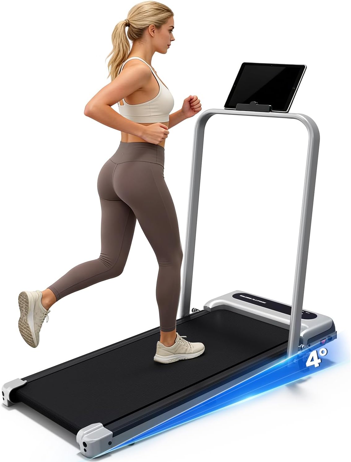 Walking Pad Treadmill for Home, Incline Walking Pad with Handle Bar