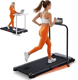 KASSADIN Electric Treadmill for Home Small, Walking Pad with Handle Bar, 3.5HP Portable Mini Treadmill for Home Exercising, Small Walking Pad Treadmill with Handle Bar and Incline, 0.6-10MPH, 400LBS