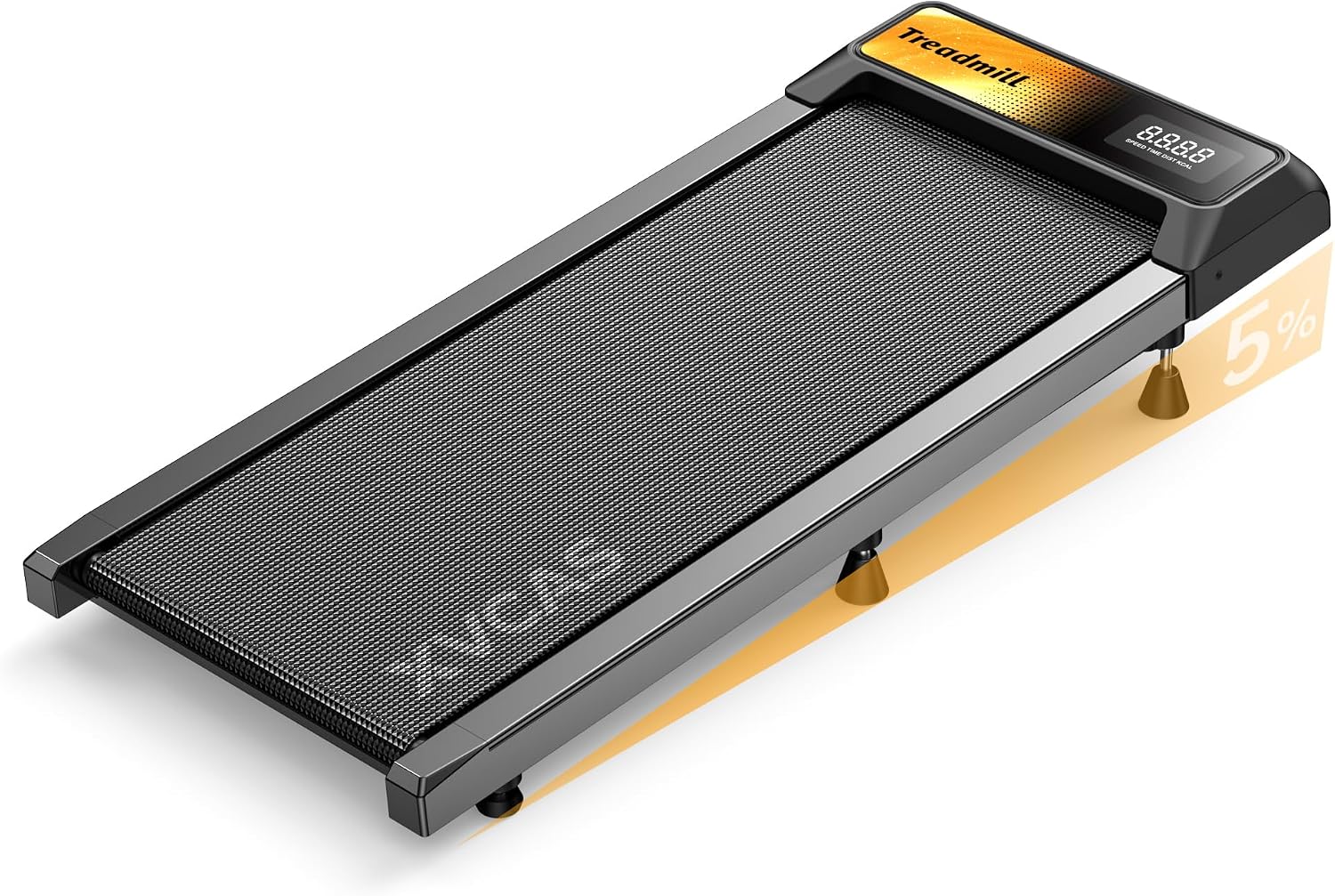 Walking Treadmill Pad with 0-5-8% Incline, 2.5HP, Compact Treadmill, Perfect for Running, Walking & Under-Desk Use, Quiet Operation for Home or Office