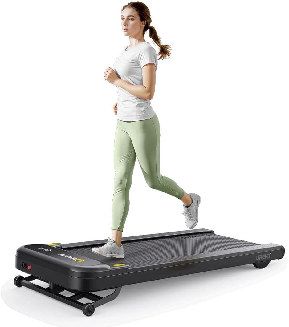 Smart Treadmill with 9% Auto Incline, Hiking and Running Walking Pad Treadmills for Home Office, Treadmill with UREVO APP, AI Powered Music Course, HIIT Programs Synced to Scenic Route, One-Click Mute